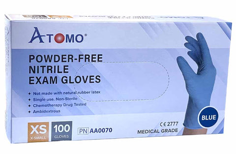 POWDER-FREE NITRILE EXAM GLOVES (XS) A3 - ATOMO Dental, Inc.