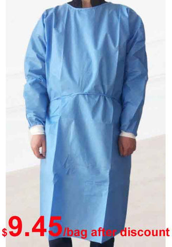 Autoclavable Non-Woven Isolation Gown (SMS 3-Layer) $9.45/bag of 10 -ATOMO Dental Supplies