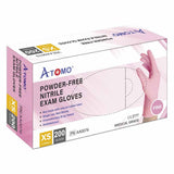 POWDER-FREE NITRILE EXAM GLOVES (XS) A3, pink - ATOMO Dental Supplies
