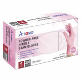 POWDER-FREE NITRILE EXAM GLOVES (S) A3, pink - ATOMO Dental Supplies