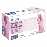 POWDER-FREE NITRILE EXAM GLOVES (M) A3, pink - ATOMO Dental Supplies