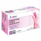 POWDER-FREE NITRILE EXAM GLOVES (L) A3, pink - ATOMO Dental Supplies