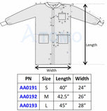 ATOMO Dental Isolation Lab Coat Size Chart