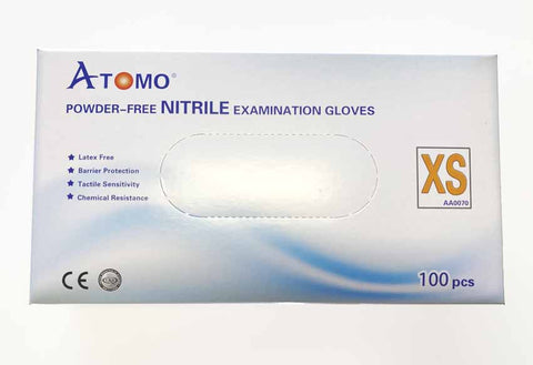 POWDER-FREE NITRILE EXAM GLOVES (XS) A3 - ATOMO Dental, Inc. 
